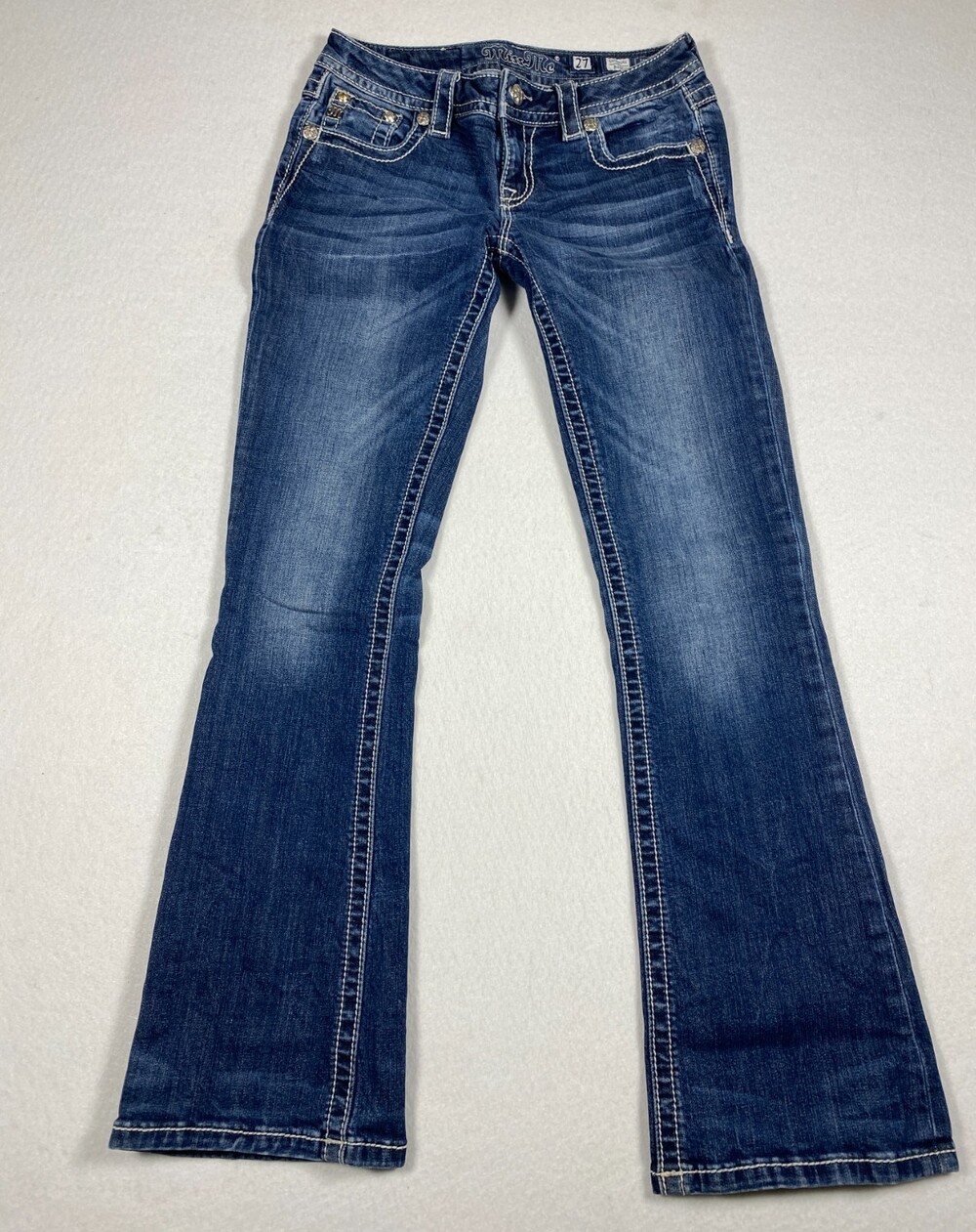 Miss Me Women's Size 27 Signature Boot Jeans Distressed Embellished Y2K